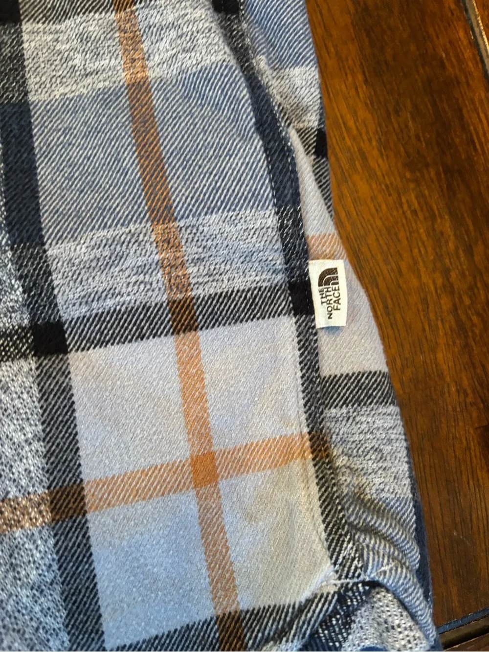 The North Face Men's Flannel Blue Plaid Button-Down Shirt 100% Cotton Warm XL